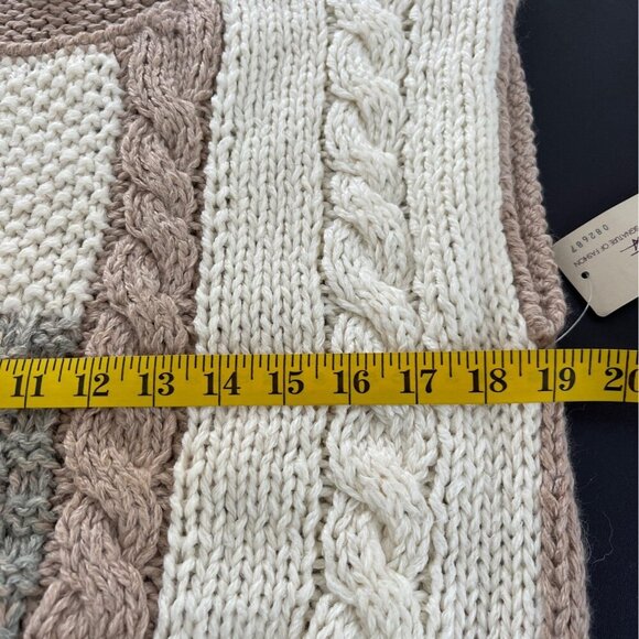 Vtg FSA Collection Hand Knit Sweater Vest Large Patchwork Cable Knit Cottagecore - Picture 8 of 9